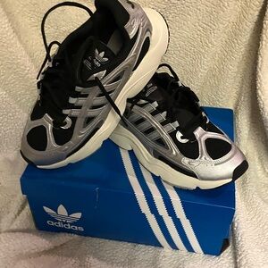 Adidas Ozmillen Metallic Silver and Black Shoes